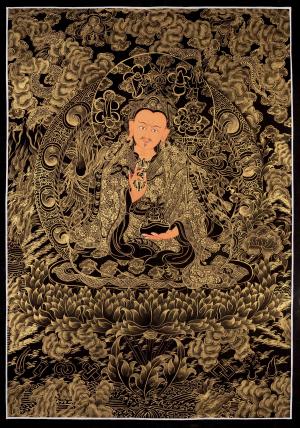 Guru Rinpoche Kalo Sunaulo  ( Golden Black )with Kutuk Thangka
